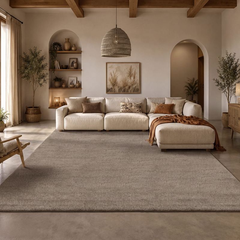 Nobu – Moderner Teppich in Wolloptik-Brown