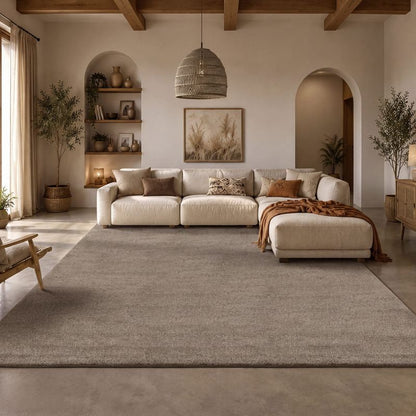 Nobu – Moderner Teppich in Wolloptik-Brown