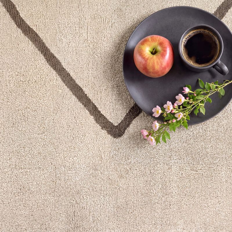 Nobu – Moderner Teppich in Wolloptik-Beige