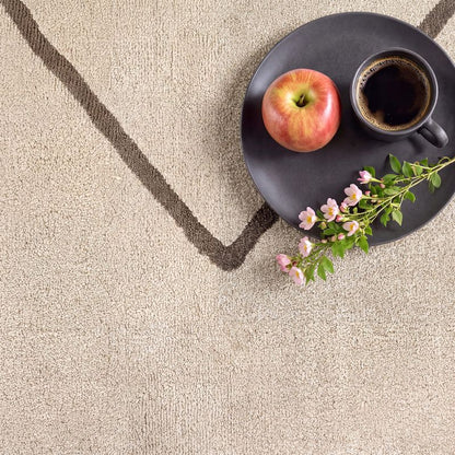 Nobu – Moderner Teppich in Wolloptik-Beige