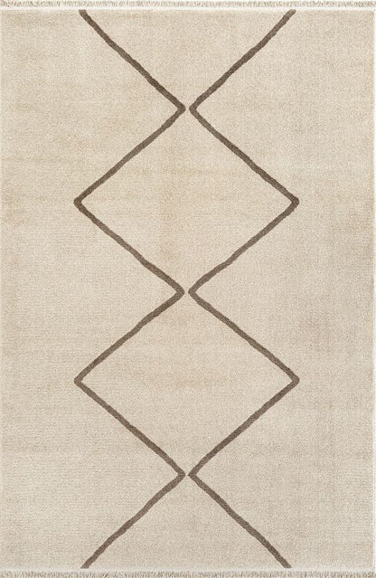 Nobu – Moderner Teppich in Wolloptik-Beige