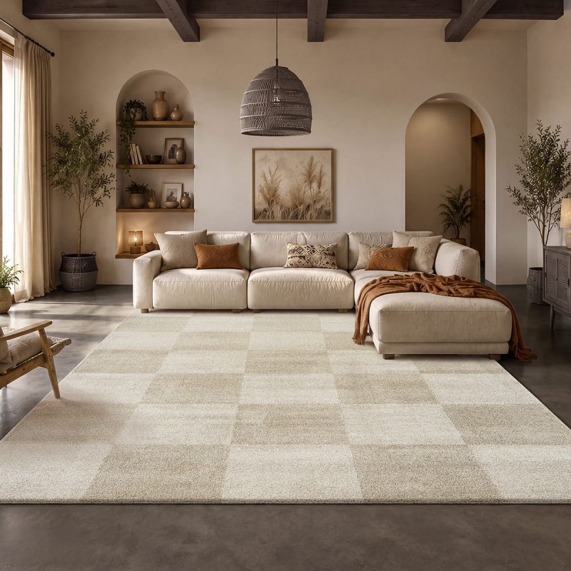 Nobu – Moderner Teppich in Wolloptik-Beige