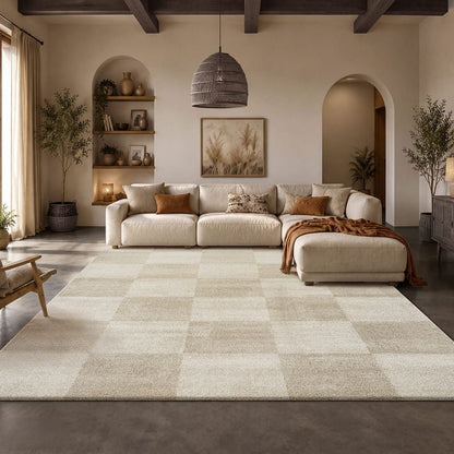 Nobu – Moderner Teppich in Wolloptik-Beige