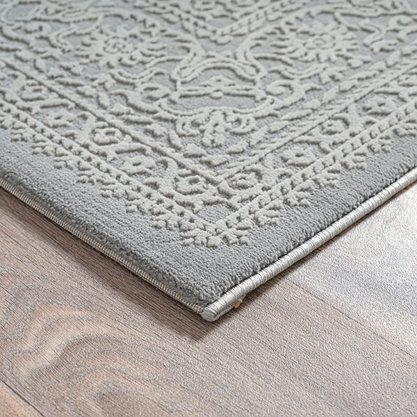 Sign | Grau | Kurzflorteppich mit floralem Orientdesign