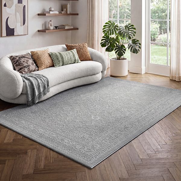 Sign | Grau | Kurzflorteppich mit floralem Orientdesign
