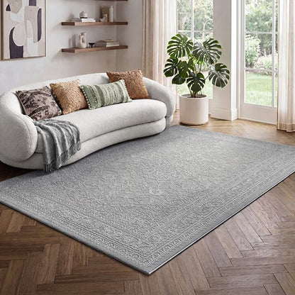 Sign | Grau | Kurzflorteppich mit floralem Orientdesign