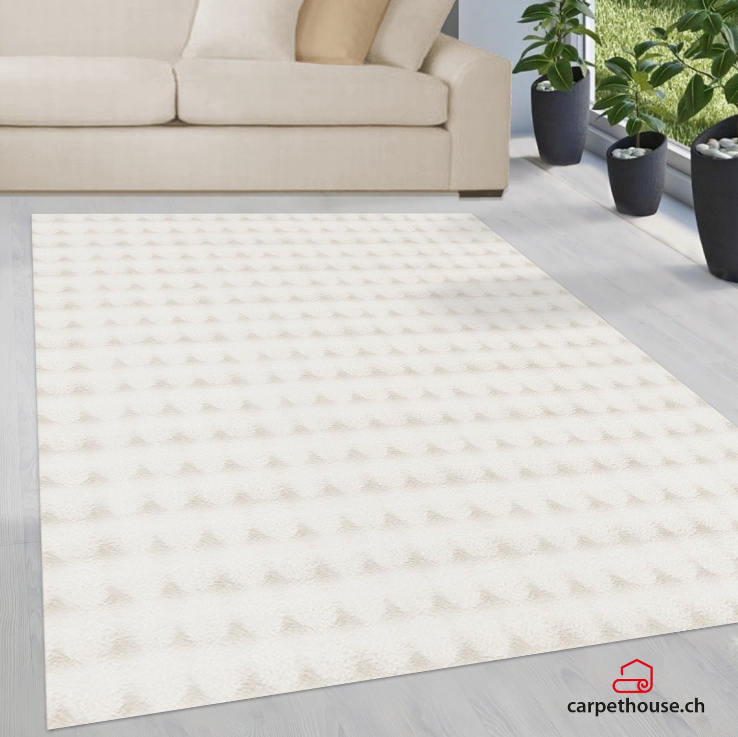 Cloud Flauschiger Hochflor Teppich 2010 65-White