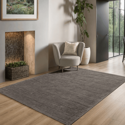 Teppich Arte– Hochwertiger Viskose Teppich mit edlem Glanz, Taupe