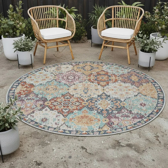 In- & Outdoor Teppich Salsa 20092 110-Multi – Rund