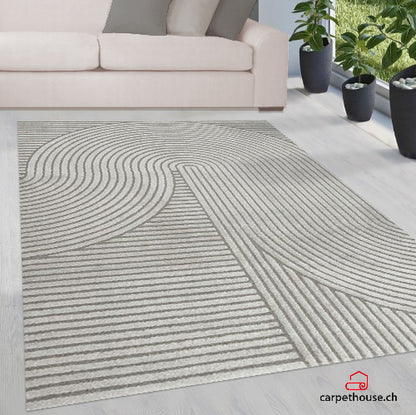Elio Designer Teppich Hoch- Tief Effekt,  2251 95-Grey