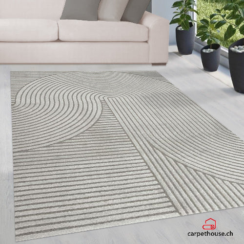 Elio Designer Teppich Hoch- Tief Effekt,  2251 95-Grey