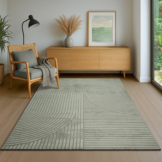 Elio Designer Teppich | Grün | Kurzflorteppich