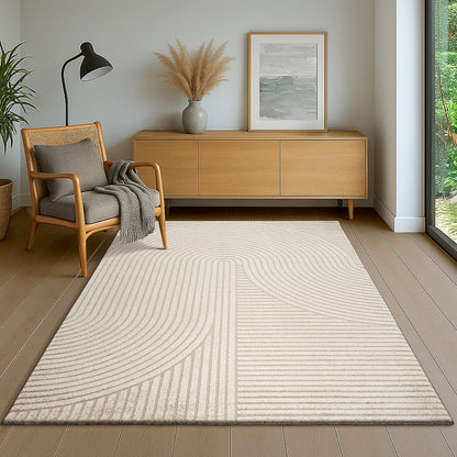 Elio Designer Teppich | Beige | Kurzflorteppich