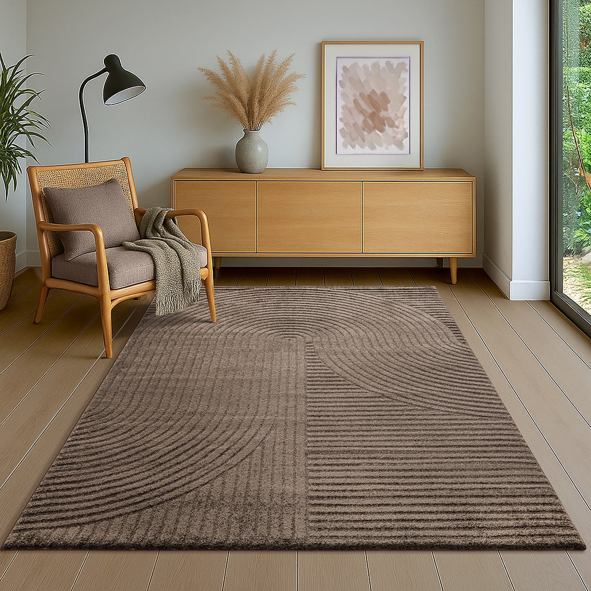 Elio Designer Teppich | Braun | Kurzflorteppich