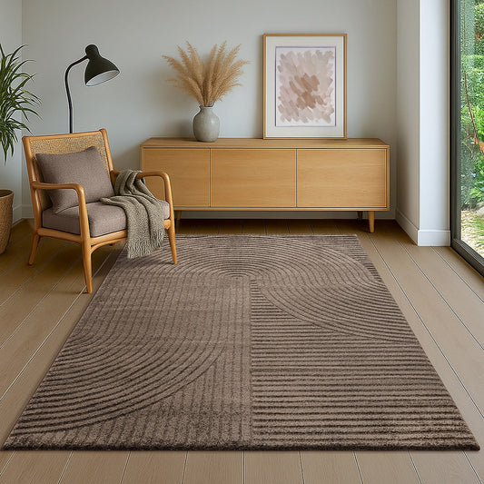Elio Designer Teppich | Braun | Kurzflorteppich