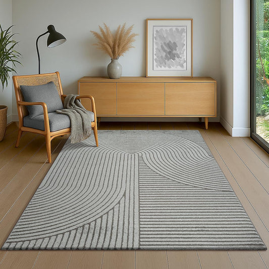 Elio Designer Teppich Hoch- Tief Effekt, 2252 95-Grey