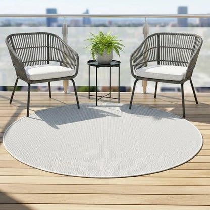Runder Indoor & Outdoor Kurzflorteppich Cream – Maestro