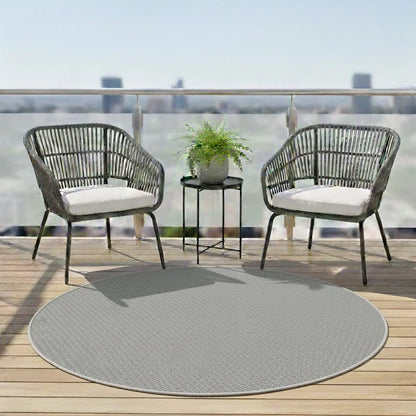 Runder Indoor & Outdoor Kurzflorteppich Grey – Maestro
