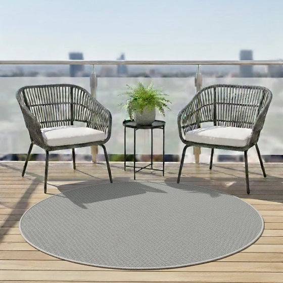Runder Indoor & Outdoor Kurzflorteppich Grey – Maestro