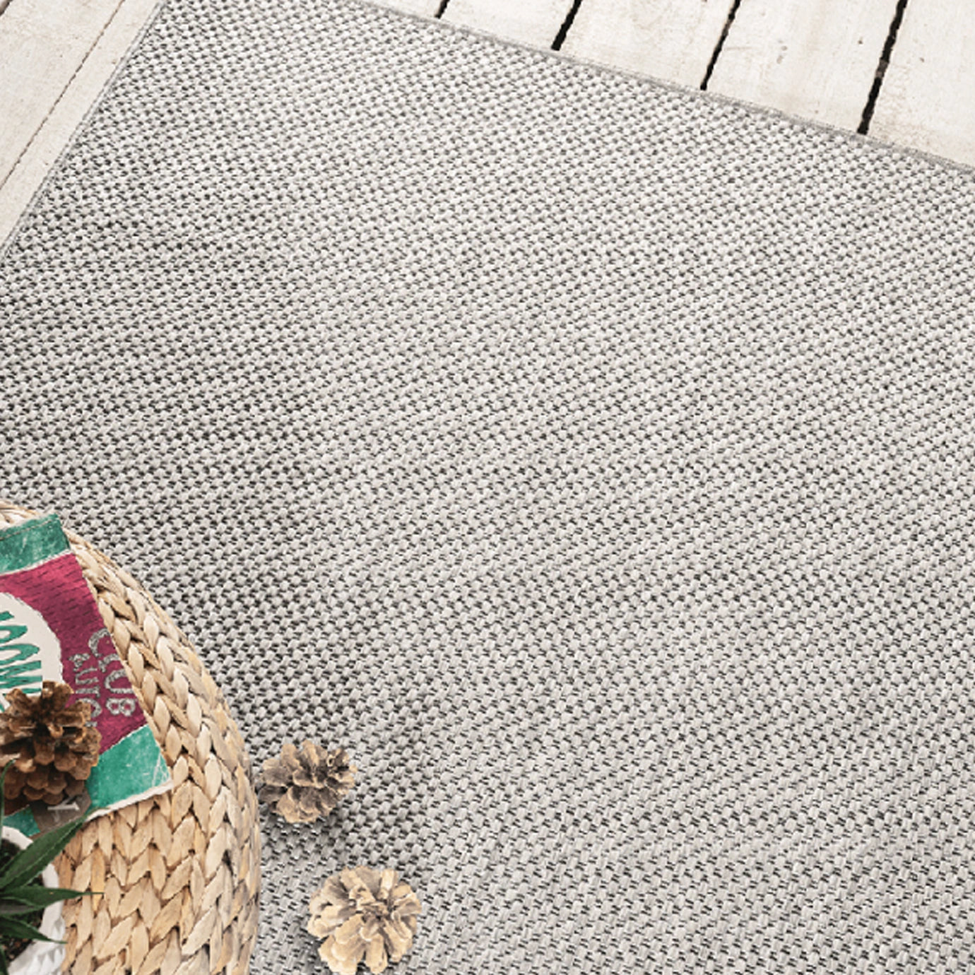 Runder Indoor & Outdoor Kurzflorteppich Grey – Maestro