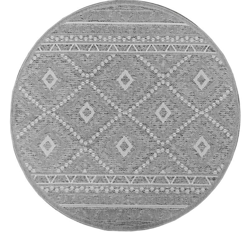 In- & Outdoor Teppich Ottowa 22565 95-Grey-Rund