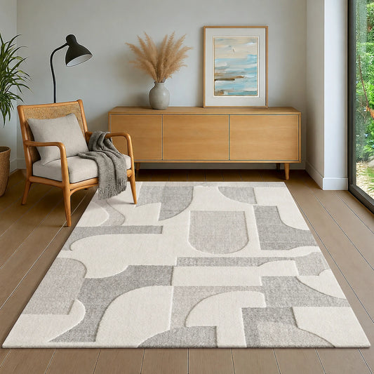 Elio Designer Teppich | Cream | Kurzflorteppich