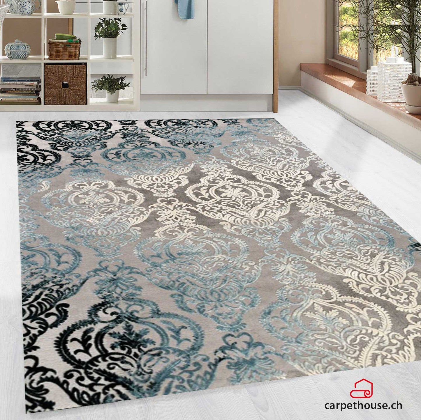 Merinos Teppich Thema 23014-953 Grey-Blue