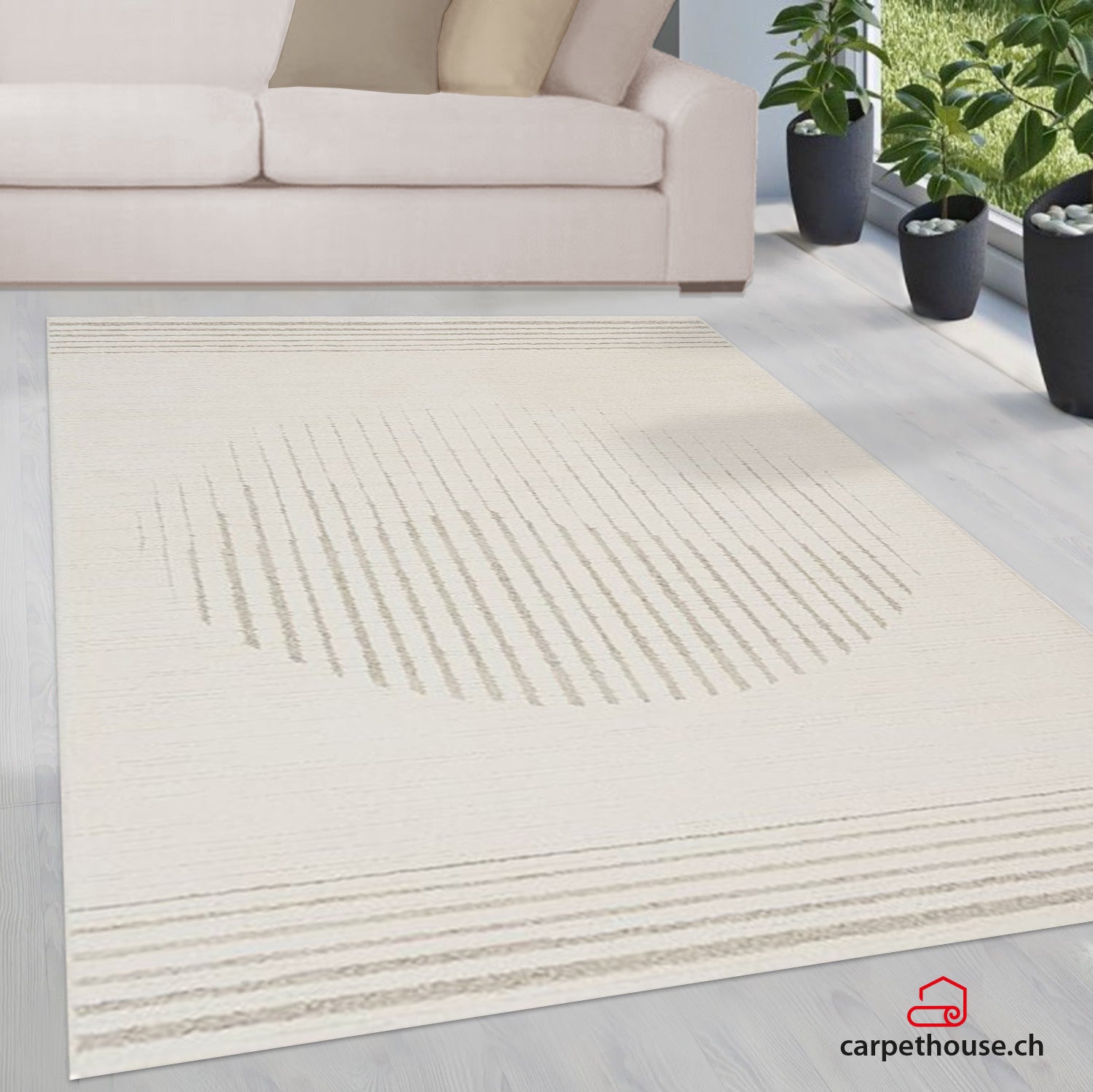 Elio Designer Teppich Hoch- Tief Effekt, 2305 160-Cream