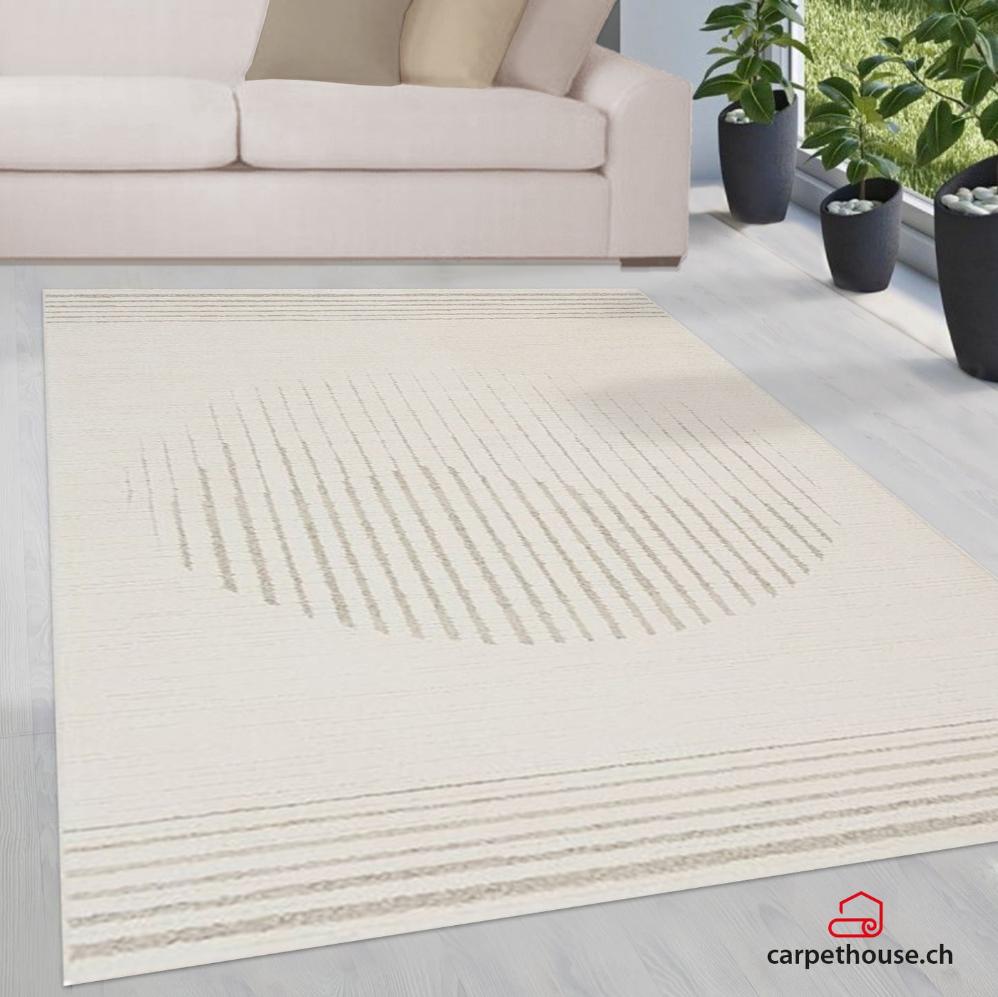 Elio Designer Teppich Hoch- Tief Effekt, 2305 160-Cream