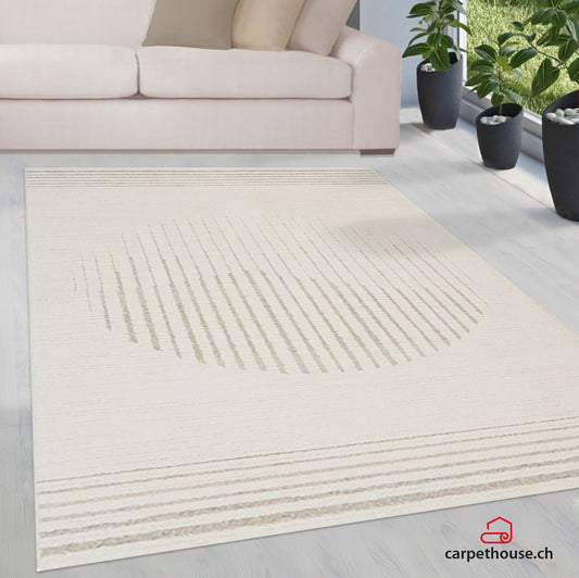 Elio Designer Teppich Hoch- Tief Effekt, 2305 160-Cream