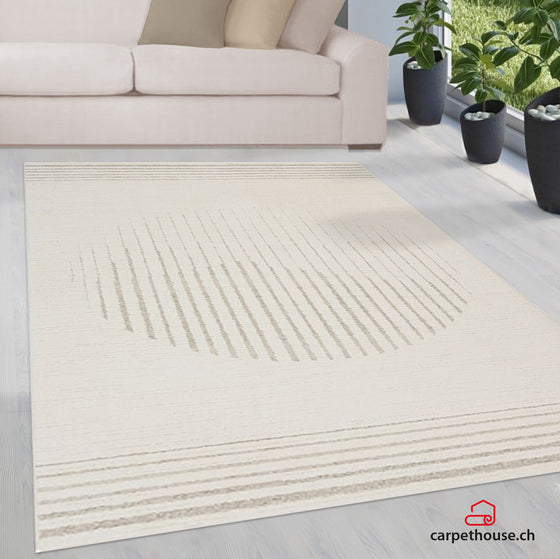 Elio Designer Teppich Hoch- Tief Effekt, 2305 160-Cream