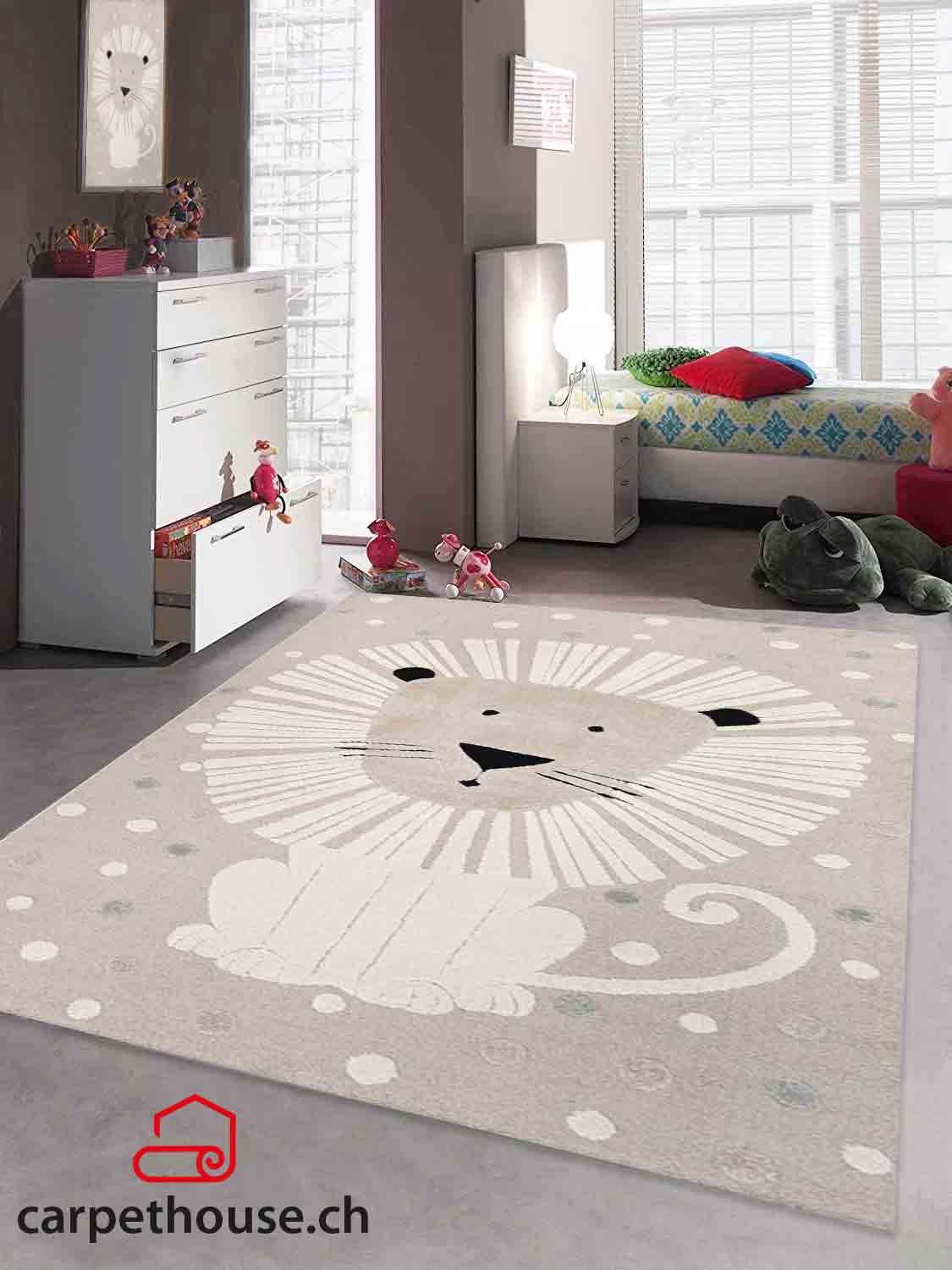 Elio Kinderteppich Löwe Beige
