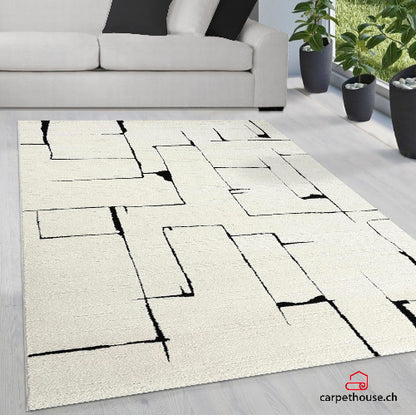Elio Designer Teppich Hoch- Tief Effekt, 2309 260-Cream