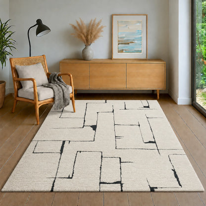 Elio Designer Teppich | Cream | Kurzflorteppich