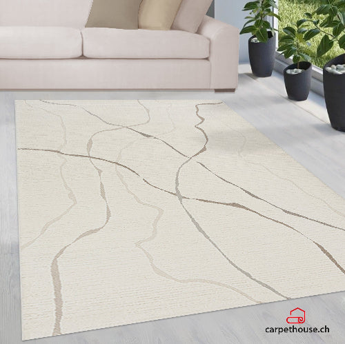 Elio Designer Teppich Hoch- Tief Effekt, 2314 160-Cream