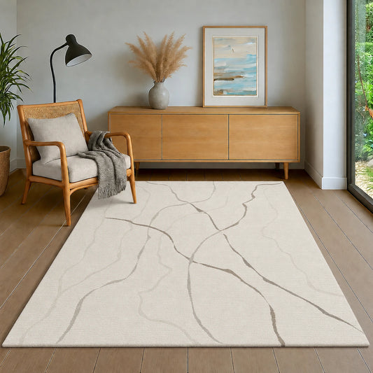Elio Designer Teppich | Cream | Kurzflorteppich