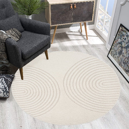Kurzflor Teppich Eclipse 2320 160 Cream – Rund