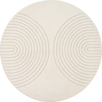 Kurzflor Teppich Eclipse 2320 160 Cream – Rund