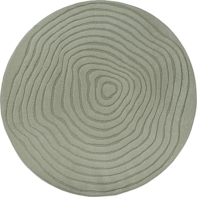 Elio Designer Teppich Hoch-Tief Effekt,2325 40-Green-rund