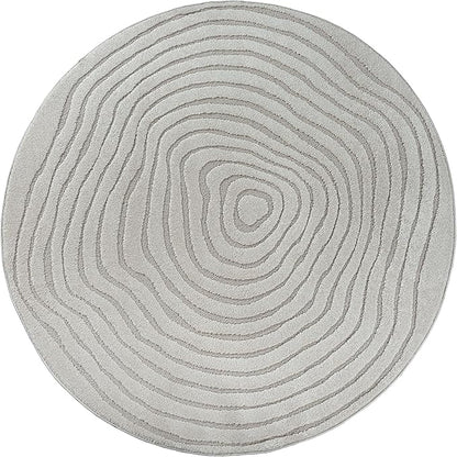Elio Designer Teppich Hoch-Tief Effekt, 2325 95-Grey-rund