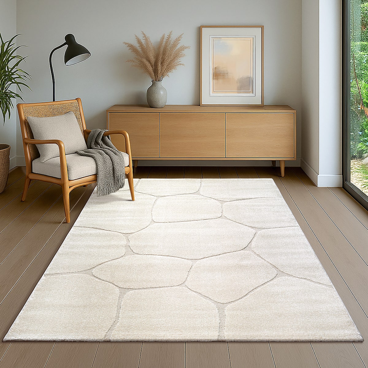 Elio Designer Teppich | Cream | Kurzflorteppich