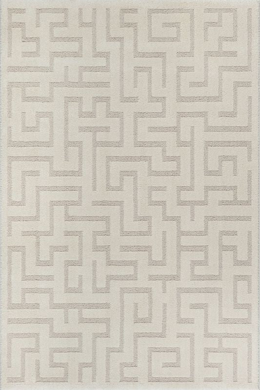 Teppich Eclipse-Cream – Moderner Teppich mit Mäander-Design