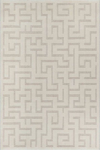 Teppich Eclipse-Cream – Moderner Teppich mit Mäander-Design