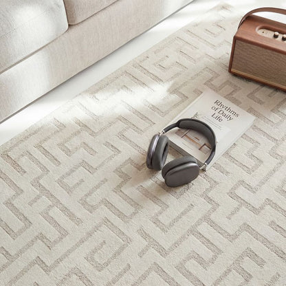 Teppich Eclipse-Cream – Moderner Teppich mit Mäander-Design