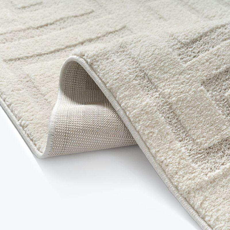 Teppich Eclipse-Cream – Moderner Teppich mit Mäander-Design