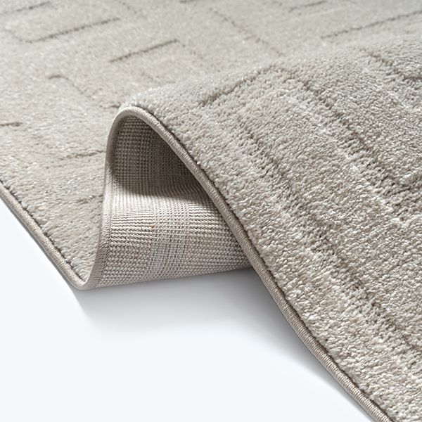 Teppich Eclipse-Beige – Moderner Teppich mit Mäander-Design