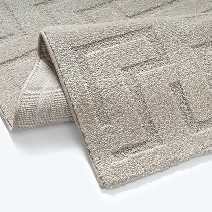Teppich Eclipse-Beige – Moderner Teppich mit Mäander-Design