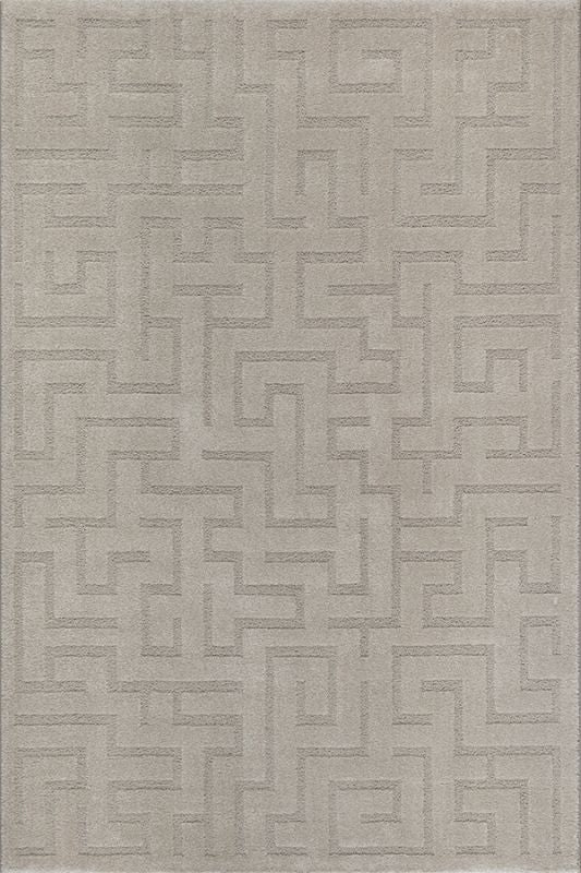 Teppich Eclipse-Beige – Moderner Teppich mit Mäander-Design