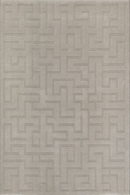 Teppich Eclipse-Beige – Moderner Teppich mit Mäander-Design