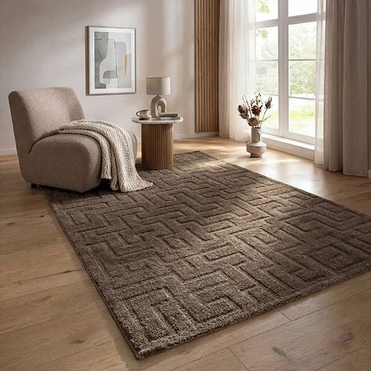 Teppich Eclipse-Brown – Moderner Teppich mit Mäander-Design (Kopie)